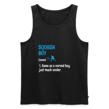 Squash Boy Squash Tennis Player Raquetball Sports - Men's Premium Organic Tank Top - black - Front - Michal (187cm)