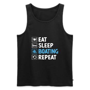 Eat Sleep Boating Paddle Boat - Men's Premium Organic Tank Top - black - Front - Michal (187cm)