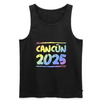 Cancun 2025 Bunt - Männer Premium Bio Tank Top - Schwarz - Vorne - Michal (187cm)