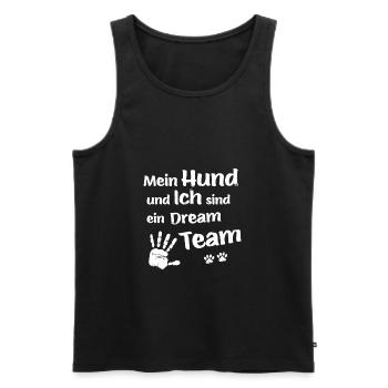 My dog and I are a dream team - dog paw - Men's Premium Organic Tank Top - black - Front - AI Model Male 178 light (178cm)