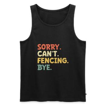 Sorry Cancing Bye Schwert Degen Fechter Athlet - Männer Premium Bio Tank Top - Schwarz - Vorne - AI Model Male 178 light (178cm)