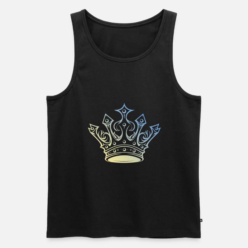 Krone Royal - Männer Premium Bio Tank Top - Schwarz