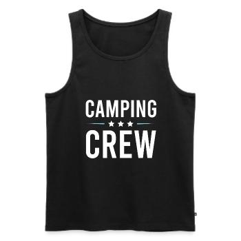 Équipe de camping - Débardeur bio Premium Homme - noir - Devant - AI Model Male 178 light (178cm)