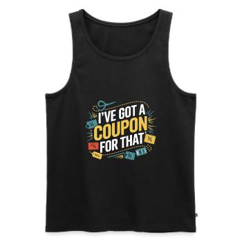Ich habe einen Gutschein für den Couponer-Käufer, der spart - Männer Premium Bio Tank Top - Schwarz - Vorne - Michal (187cm)