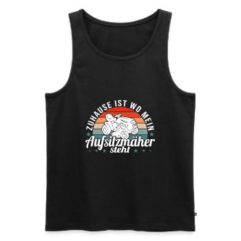Aufsitzmäher Rasentraktor Landschaftsgärtner Rasen - Männer Premium Bio Tank Top - Schwarz - Vorne - AI Model Male 178 light (178cm)