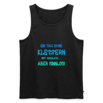 Klettern - Männer Premium Bio Tank Top - Schwarz - Vorne - AI Model Male 178 light (178cm)