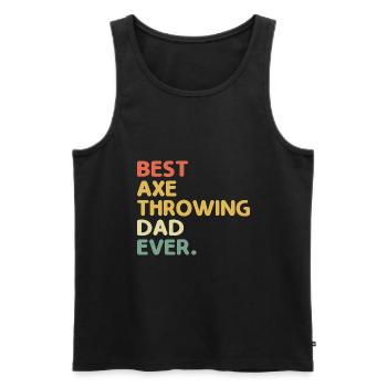 Meilleur papa lanceur de hache jamais ciblé père hachette - Débardeur bio Premium Homme - noir - Devant - AI Model Male 178 light (178cm)
