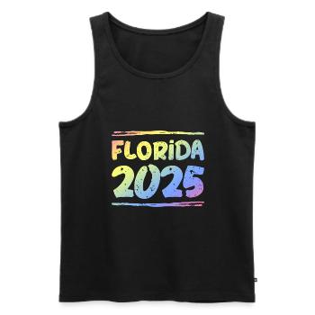 Florida 2025 Bunt - Männer Premium Bio Tank Top - Schwarz - Vorne - Michal (187cm)