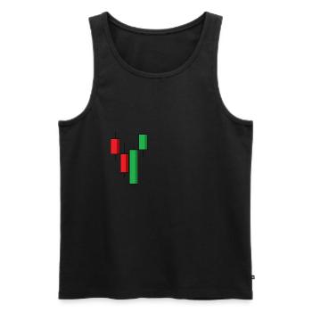 Bullish Engulfing Trades Stockmarket Candlestick - Men's Premium Organic Tank Top - black - Front - AI Model Male 178 light (178cm)