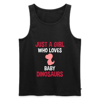 Juste une fille qui aime les bébés dinosaures - Débardeur bio Premium Homme - noir - Devant - Michal (187cm)