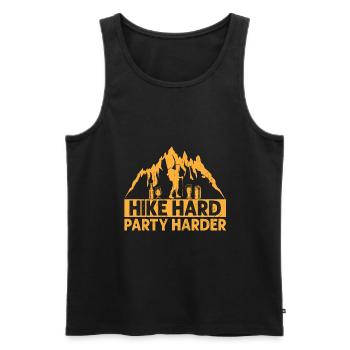 Hiking Hiker Nature Trekking Outdoor Mountaineerin - Men's Premium Organic Tank Top - black - Front - Michal (187cm)