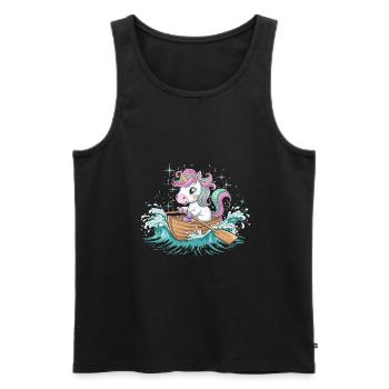 A Unicorn Boating Paddle Boat - Men's Premium Organic Tank Top - black - Front - Michal (187cm)