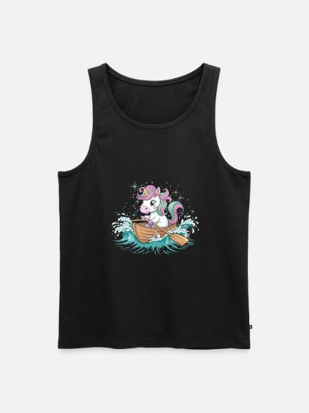 Ein Einhorn-Paddelboot - Männer Premium Bio Tank Top - Schwarz