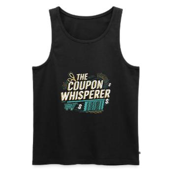 Le coupon Whisperer Couponer Shopper Économisez de l’argent - Débardeur bio Premium Homme - noir - Devant - Michal (187cm)