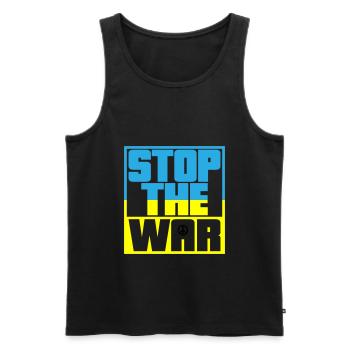 Farben änderbar | Stop the War | Kein Krieg - Männer Premium Bio Tank Top - Schwarz - Vorne - AI Model Male 178 light (178cm)
