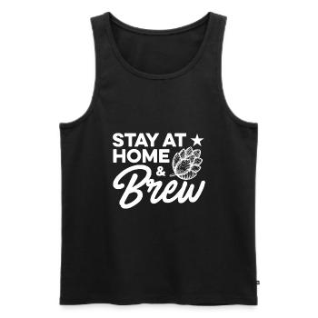 Stay At Home And Brew Homebrewing Brewery Brew Bee - Männer Premium Bio Tank Top - Schwarz - Vorne - AI Model Male 178 light (178cm)