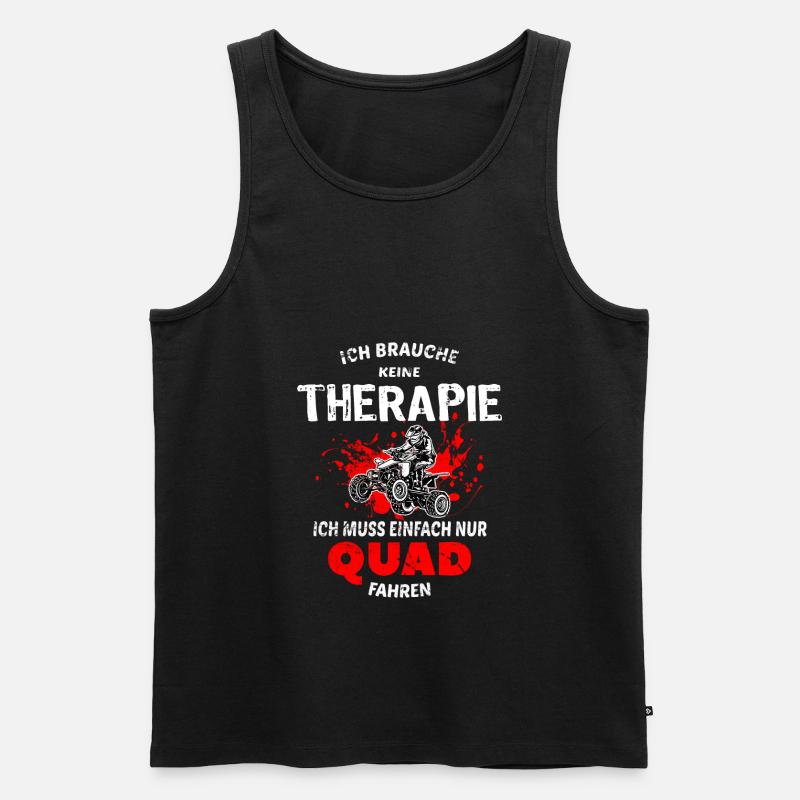 Quad Spruch Therapie - Männer Premium Bio Tank Top - Schwarz