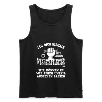 Werkstattleiter Unfall Witz Mechaniker - Männer Premium Bio Tank Top - Schwarz - Vorne - Michal (187cm)
