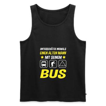 Busfahrer Alter Mann Opa Bus Rente Geschenkidee - Männer Premium Bio Tank Top - Schwarz - Vorne - Michal (187cm)
