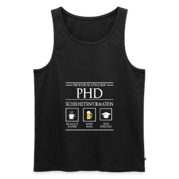 PHD Security Information Doctoral Degree Doctorate - Men's Premium Organic Tank Top - black - Front - AI Model Male 178 light (178cm)
