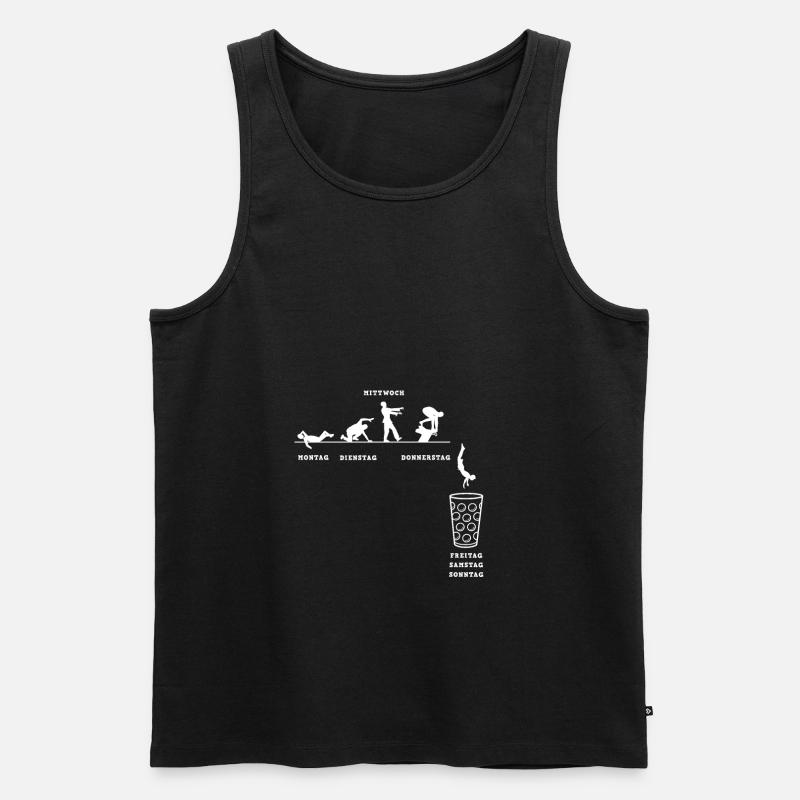 Dubbeglas Weinschorle Weinfest - Männer Premium Bio Tank Top - Schwarz