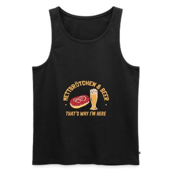 Mettbrötchen Mett Mettigel - Männer Premium Bio Tank Top - Schwarz - Vorne - AI Model Male 178 light (178cm)