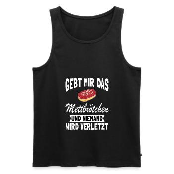 Mettbrötchen Mett Mettigel - Männer Premium Bio Tank Top - Schwarz - Vorne - Michal (187cm)