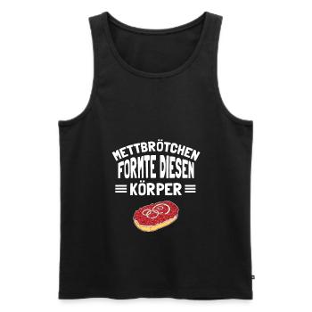 Mettbrötchen Mett Mettigel - Männer Premium Bio Tank Top - Schwarz - Vorne - Michal (187cm)