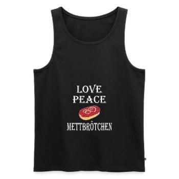 Mettbrötchen Mett Mettigel - Männer Premium Bio Tank Top - Schwarz - Vorne - Michal (187cm)
