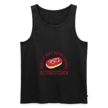 Mettbrötchen Mett Mettigel - Männer Premium Bio Tank Top - Schwarz - Vorne - AI Model Male 178 light (178cm)