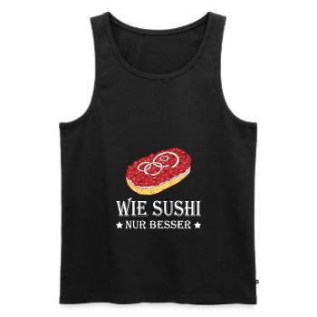 Mettbrötchen Mett Mettigel - Männer Premium Bio Tank Top - Schwarz - Vorne - Michal (187cm)
