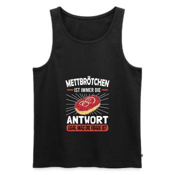 Mettbrötchen Mett Mettigel - Männer Premium Bio Tank Top - Schwarz - Vorne - Michal (187cm)