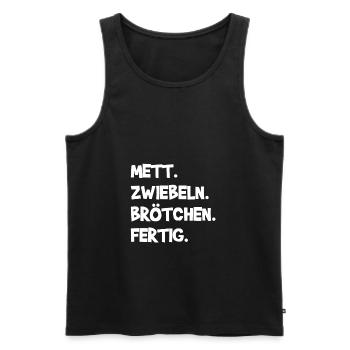 Mettbrötchen Mett Mettigel - Männer Premium Bio Tank Top - Schwarz - Vorne - Michal (187cm)