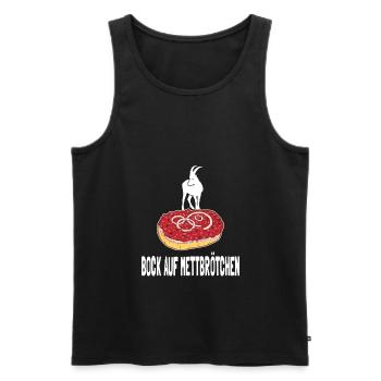 Mettbrötchen Mett Mettigel - Männer Premium Bio Tank Top - Schwarz - Vorne - Michal (187cm)
