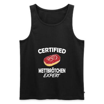 Mettbrötchen Mett Mettigel - Männer Premium Bio Tank Top - Schwarz - Vorne - Michal (187cm)