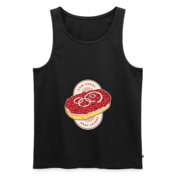 Mettbrötchen Mett Mettigel - Männer Premium Bio Tank Top - Schwarz - Vorne - Michal (187cm)
