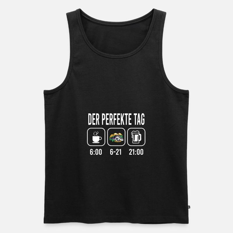 Fischbrötchen mit Pommes - Männer Premium Bio Tank Top - Schwarz