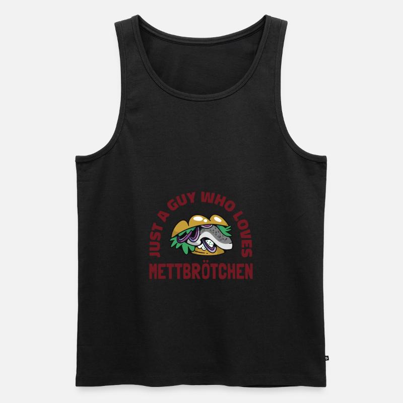 Fischbrötchen mit Pommes - Männer Premium Bio Tank Top - Schwarz
