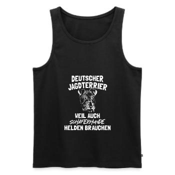 Deutscher Jagdterrier - Männer Premium Bio Tank Top - Schwarz - Vorne - Michal (187cm)