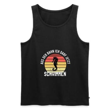 Frühschwimmer Seepferdchen bestanden - Männer Premium Bio Tank Top - Schwarz - Vorne - AI Model Male 178 light (178cm)
