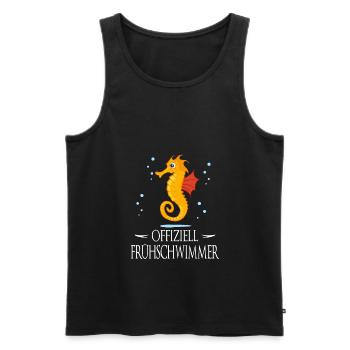 Frühschwimmer Seepferdchen bestanden - Männer Premium Bio Tank Top - Schwarz - Vorne - AI Model Male 178 light (178cm)