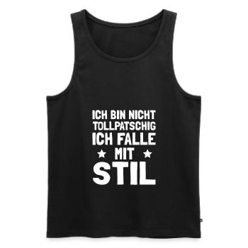 Tollpatsch Tollpatschige Freundin - Männer Premium Bio Tank Top - Schwarz - Vorne - Michal (187cm)