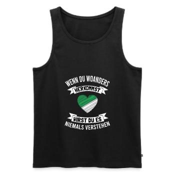 Mönchengladbach Fanartikel - Männer Premium Bio Tank Top - Schwarz - Vorne - Michal (187cm)