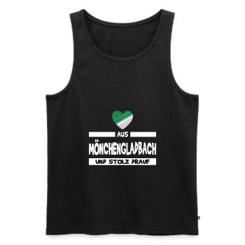 Mönchengladbach Fanartikel - Männer Premium Bio Tank Top - Schwarz - Vorne - Michal (187cm)