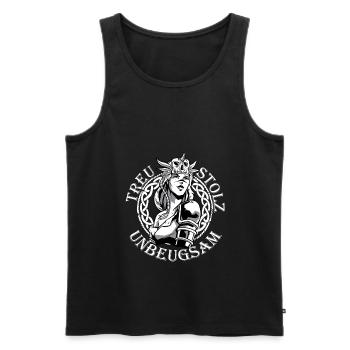 Schildmaid Wikinger Kriegerin - Männer Premium Bio Tank Top - Schwarz - Vorne - AI Model Male 178 light (178cm)