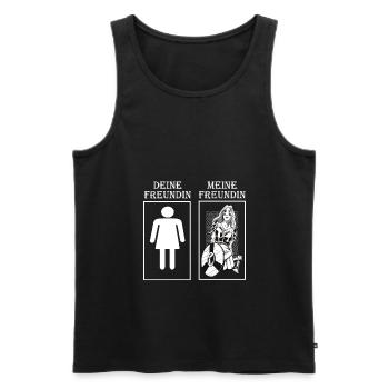 Schildmaid Wikinger Kriegerin - Männer Premium Bio Tank Top - Schwarz - Vorne - AI Model Male 178 light (178cm)