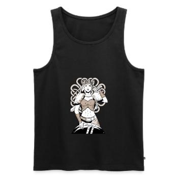 Schildmaid Wikinger Kriegerin - Männer Premium Bio Tank Top - Schwarz - Vorne - AI Model Male 178 light (178cm)