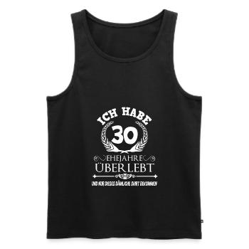 Perlenhochzeit 30 Jahre verheiratet - Männer Premium Bio Tank Top - Schwarz - Vorne - Michal (187cm)