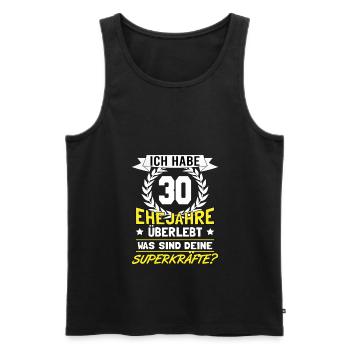 Perlenhochzeit 30 Jahre verheiratet - Männer Premium Bio Tank Top - Schwarz - Vorne - Michal (187cm)