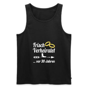 Perlenhochzeit 30 Jahre verheiratet - Männer Premium Bio Tank Top - Schwarz - Vorne - Michal (187cm)